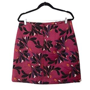 Ann Taylor Plum Floral A-Line Skirt
